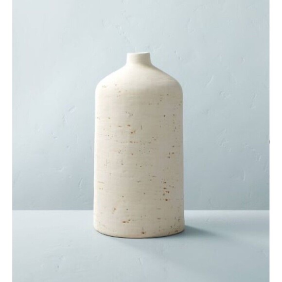 16" Distressed Ceramic Vase Natural Cream - Hearth & Hand with Magnolia